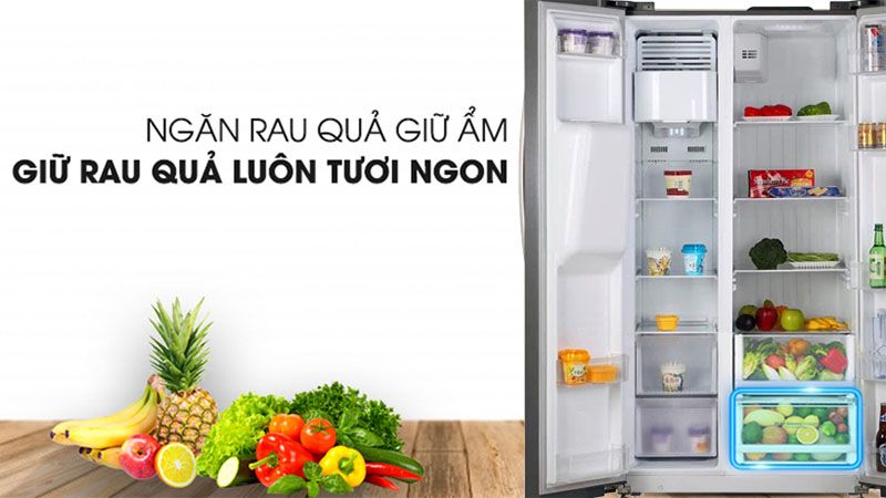 Tủ lạnh Side By Side 2 cánh Kaff KF-BCD606MBR - Hàng chính hãng - hình 4