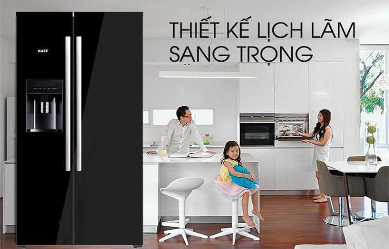 Tủ lạnh side by side Kaff KF-SBS600GLASS - Hàng chính hãng - hình 1