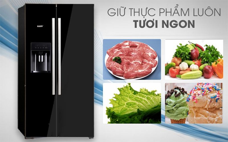 Tủ lạnh side by side Kaff KF-SBS600GLASS - Hàng chính hãng - hình 2