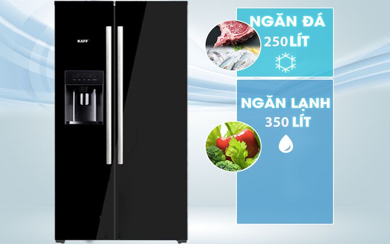 Tủ lạnh side by side Kaff KF-SBS600GLASS - Hàng chính hãng - hình 3