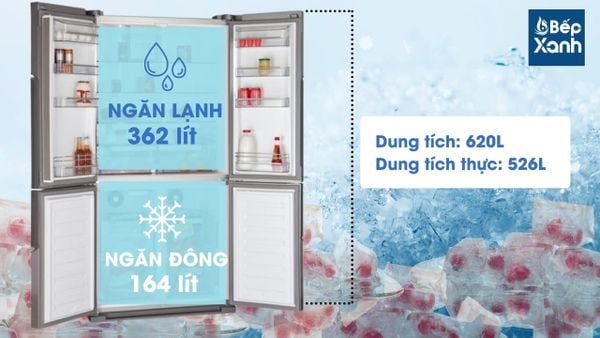 Tủ lạnh 4 Cánh Hafele HF-SBSIB 539.16.230 - hình 3