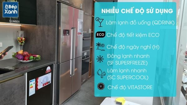 Tủ lạnh 4 Cánh Hafele HF-SBSIB 539.16.230 - hình 5