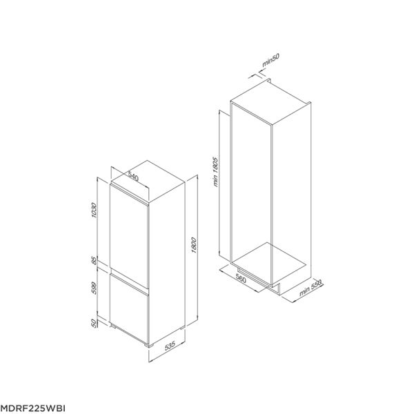 Tủ Lạnh Âm Tủ Malloca MDRF225WBI ảnh 2