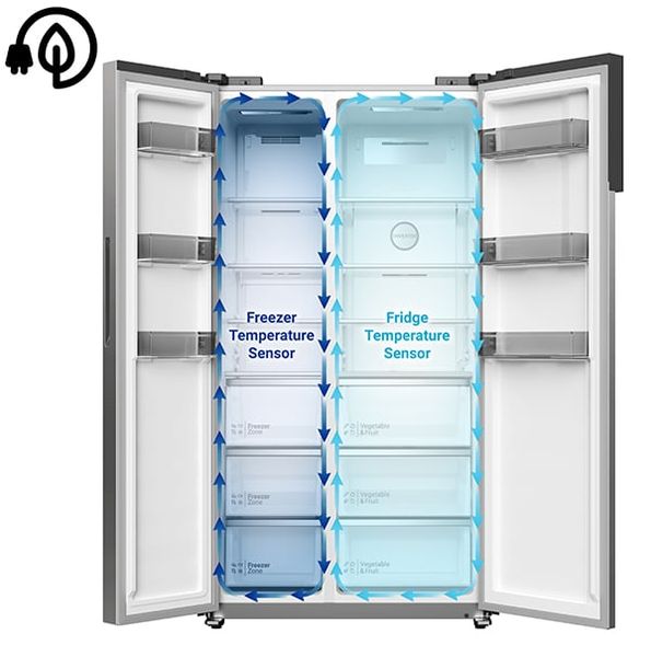 Tủ lạnh Hitachi Inverter 525 lít Side by Side HRSN9552DWDXVN Đen Inox - hình 4