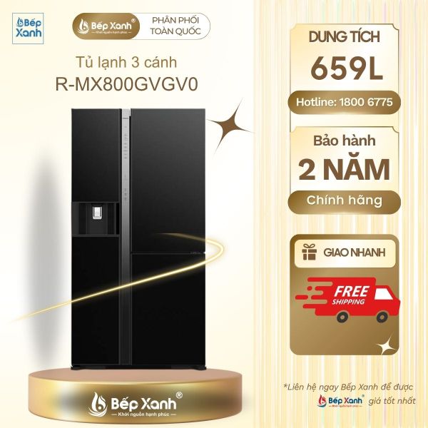 Tủ lạnh Hitachi Inverter 569 lít R-MX800VGV0 GBK