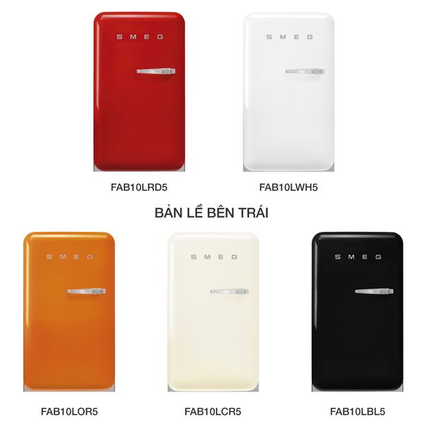 Tủ lạnh mini Smeg 122 lít FAB10RRD5 màu trơn - hình 3