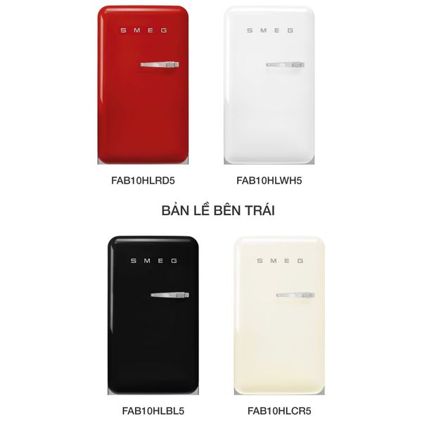 Tủ lạnh mini Smeg 135 lít FAB10H màu trơn - hình 3