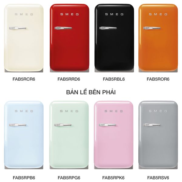 Đánh giá Tủ lạnh mini Smeg 34 lít FAB5xxx6 màu trơn