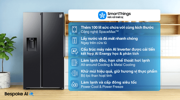 Tủ lạnh Samsung Inverter 635 lít RS70F65K2FSV - hình 6